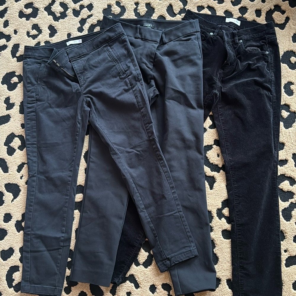 Lot of 3 pairs Loft pant size 4